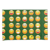 donkergroene emoji kussen hoesjes kussensloop (Voorkant-Rechts)