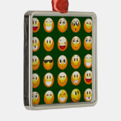 donkergroene emoji metalen ornament (Rechts)