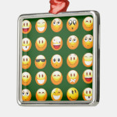 donkergroene emoji metalen ornament (Links)