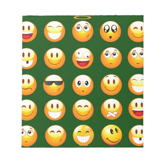 donkergroene emoji notitieblok (Voorkant)