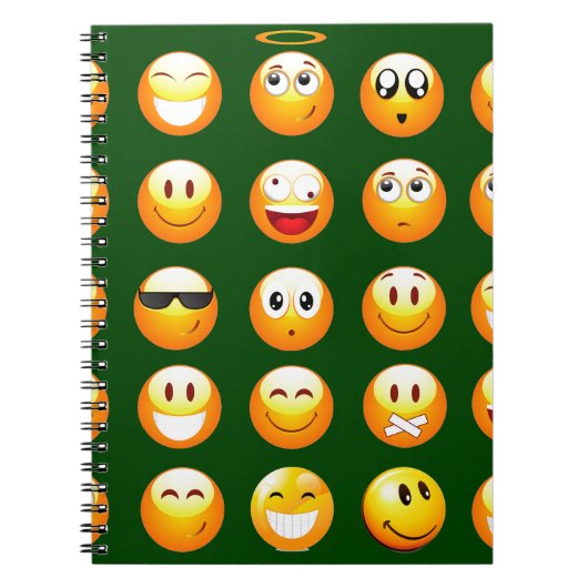 donkergroene emoji notitieboek (Voorkant)