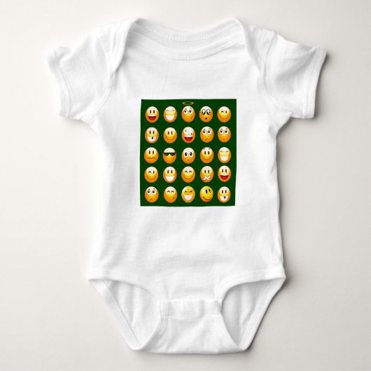 donkergroene emoji romper (Voorkant)