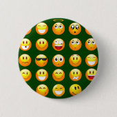 donkergroene emoji ronde button 5,7 cm (Voorkant)