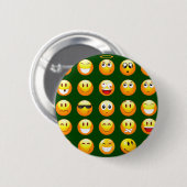 donkergroene emoji ronde button 5,7 cm (Voorkant /achterkant)