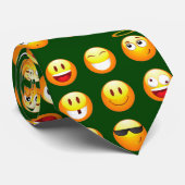 donkergroene emoji stropdas (Opgerold)