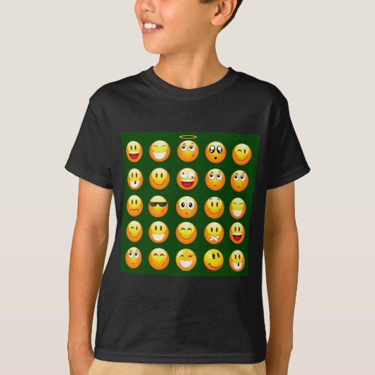 donkergroene emoji t-shirt (Voorkant)
