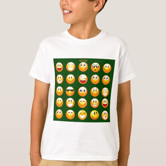 donkergroene emoji t-shirt (Voorkant)