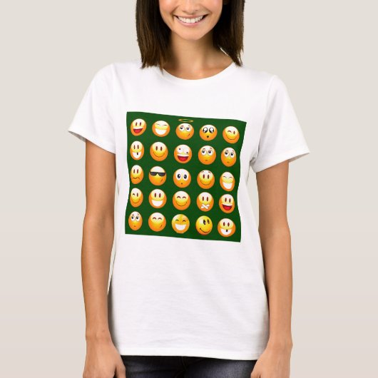 donkergroene emoji t-shirt (Voorkant)