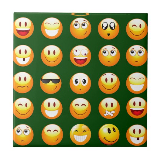 donkergroene emoji tegeltje (Voorkant)