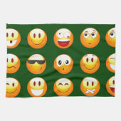 donkergroene emoji theedoek (Horizontaal)