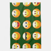 donkergroene emoji theedoek (Verticaal)