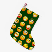 donkergroene emoji xmas kerstmis kleine kerstsok (Voorkant (Hangend))