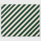 Donkergroene en Antiek witte strepen Cadeaupapier (Vlak)