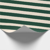Donkergroene en Antiek witte strepen Cadeaupapier (Hoek)