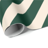 Donkergroene en Antiek witte strepen Cadeaupapier (Rol Hoek)