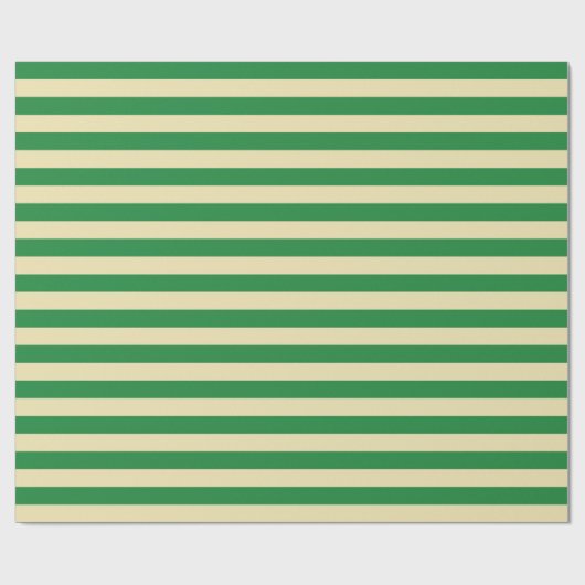 Donkergroene en beige strepen cadeaupapier (Vlak)