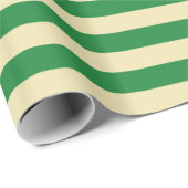Donkergroene en beige strepen cadeaupapier (Rol Hoek)