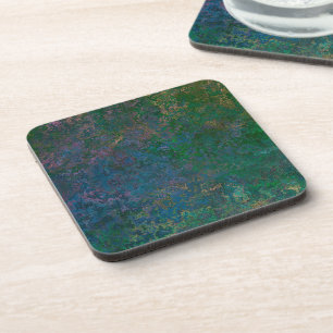Donkergroene en blauwe alcoholinkt Abstract Bier Onderzetter