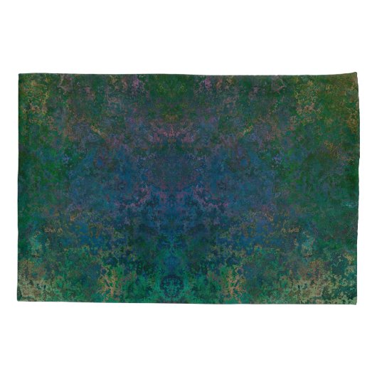 Donkergroene en blauwe alcoholinkt Abstract Kussensloop (Achterkant)