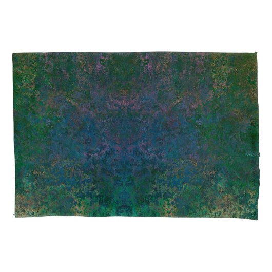 Donkergroene en blauwe alcoholinkt Abstract Kussensloop (Voorkant)