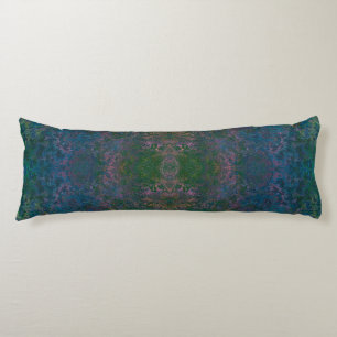 Donkergroene en blauwe alcoholinkt Abstract Lichaamskussen