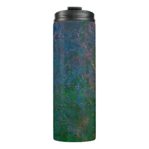 Donkergroene en blauwe alcoholinkt Abstract Thermosbeker