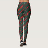Donkergroene en donkerrode strepen leggings (Achterkant)