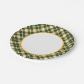 Donkergroene en gele goudverankerde rand papieren bordje (Gekanteld)