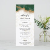 Donkergroene en gouden Huwelijk Menu (Staand voorkant)