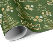 Donkergroene en gouden kerstboom cadeaupapier (Rol Hoek)