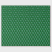 Donkergroene en kleurrijke kerstkransen cadeaupapier (Vlak)