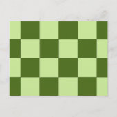 Donkergroene en lichtgroene cheques briefkaart (Voorkant)