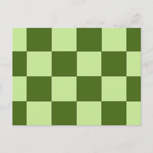 Donkergroene en lichtgroene cheques briefkaart (Voorkant)