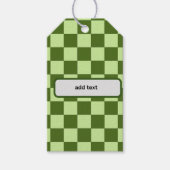 Donkergroene en lichtgroene cheques cadeaulabel (Voorkant)