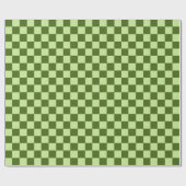 Donkergroene en lichtgroene cheques cadeaupapier (Vlak)