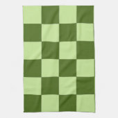 Donkergroene en lichtgroene cheques theedoek (Verticaal)