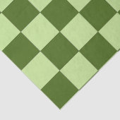 Donkergroene en lichtgroene cheques tissuepapier (Detail)