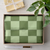 Donkergroene en lichtgroene cheques tissuepapier (Geschenk)