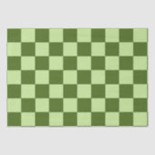 Donkergroene en lichtgroene cheques tissuepapier (Voorkant)