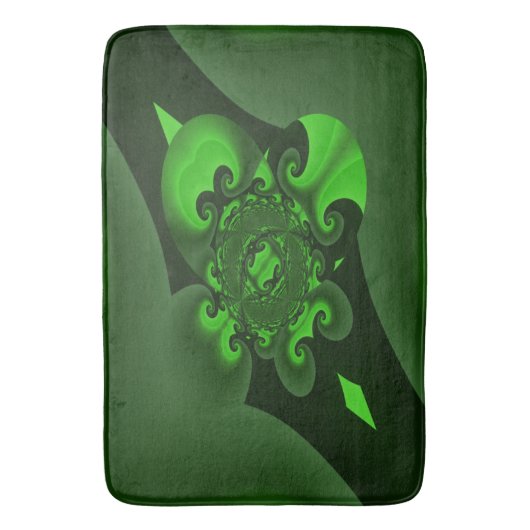 Donkergroene en Limoen wervelgolf Badmat (Voorkant Verticaal)