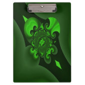 Donkergroene en Limoen wervelgolf Klembord (Voorkant)