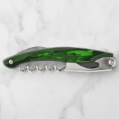 Donkergroene en Limoen wervelgolf Kurkentrekker (Achterkant)