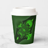 Donkergroene en Limoen wervelgolf Papieren Bekers (Achterkant)