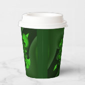 Donkergroene en Limoen wervelgolf Papieren Bekers (Rechts)