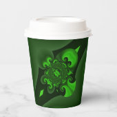 Donkergroene en Limoen wervelgolf Papieren Bekers (Voorkant)