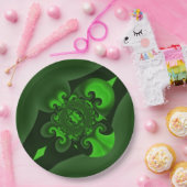 Donkergroene en Limoen wervelgolf Papieren Bordje (Feest)