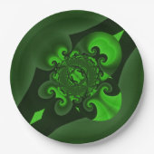 Donkergroene en Limoen wervelgolf Papieren Bordje (Voorkant)