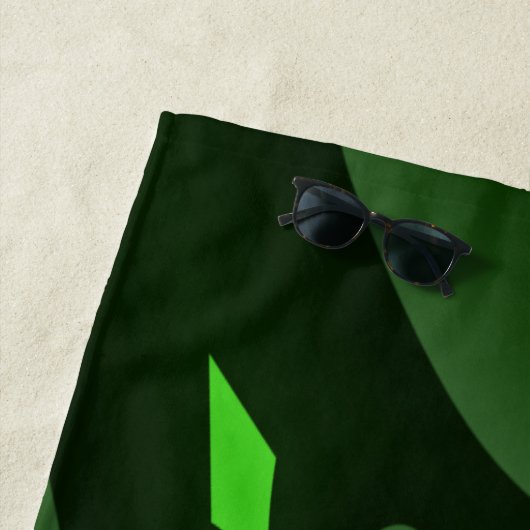 Donkergroene en Limoen wervelgolf Strandlaken (In situ)