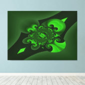Donkergroene en limoenspiraalgolf canvasprint canvas afdruk (Insitu (Houten vloer))