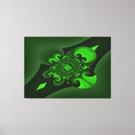 Donkergroene en limoenspiraalgolf canvasprint canvas afdruk